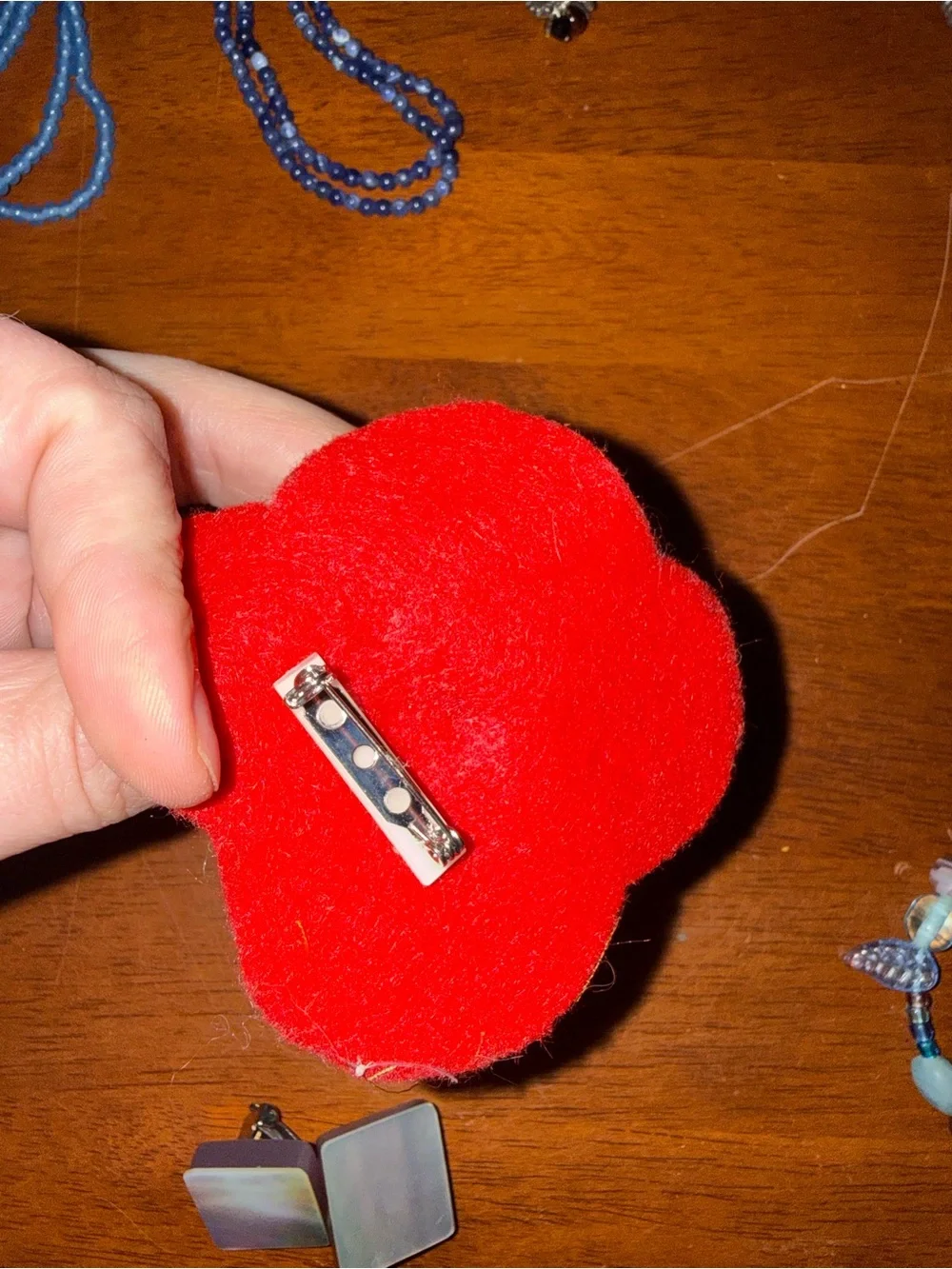 Red Poppy Felt Brooch - Unbranded